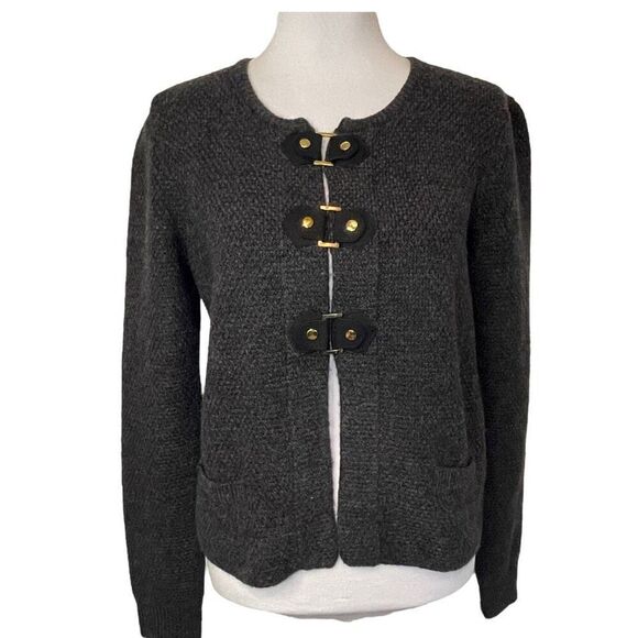 Cynthia Rowley Gray Textured Sweater Cardigan size Medium - Picture 1 of 10